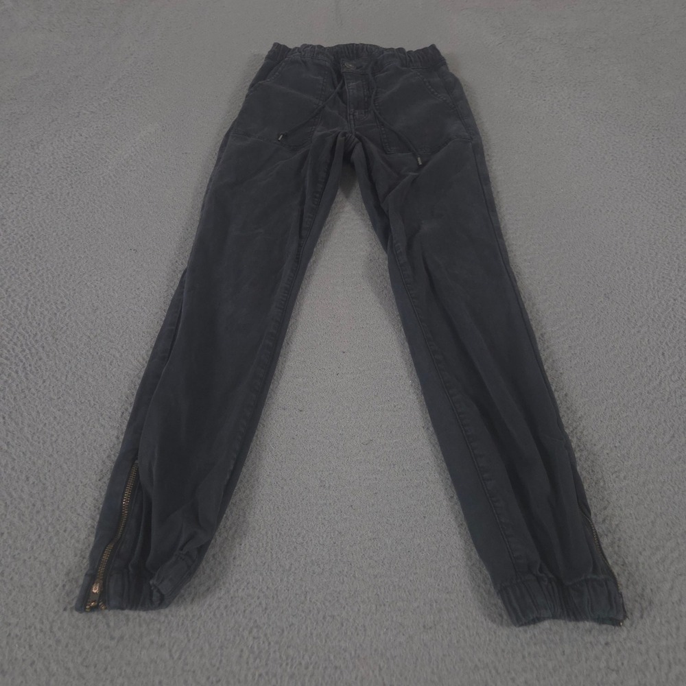 American Eagle Pants Womens 4 Black Jogger Superstretch Ankle Zip Elastic Waist
